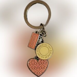 🌟Coach Vintage and Authentic Gold and Orange Colored Charm Keychain